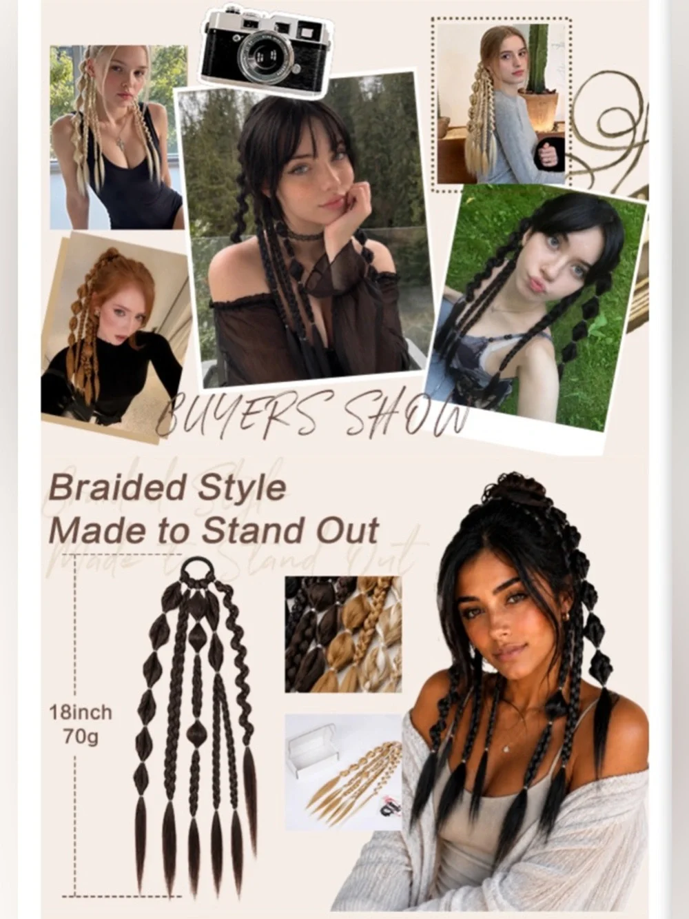 Dark Brown Braided Ponytail Extension w/Hair Tie